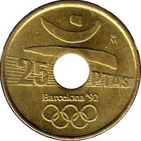 25 Pesetas reverse