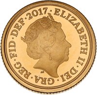 ¼ Sovereign obverse
