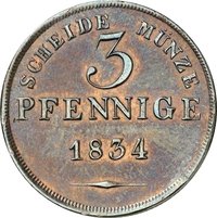 3 Pfennigs reverse