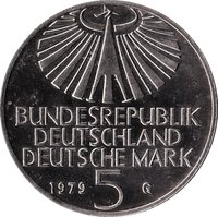 5 Deutsche Mark obverse