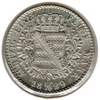 ⅙ Saxon Thaler reverse