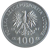 100 Zlotys obverse